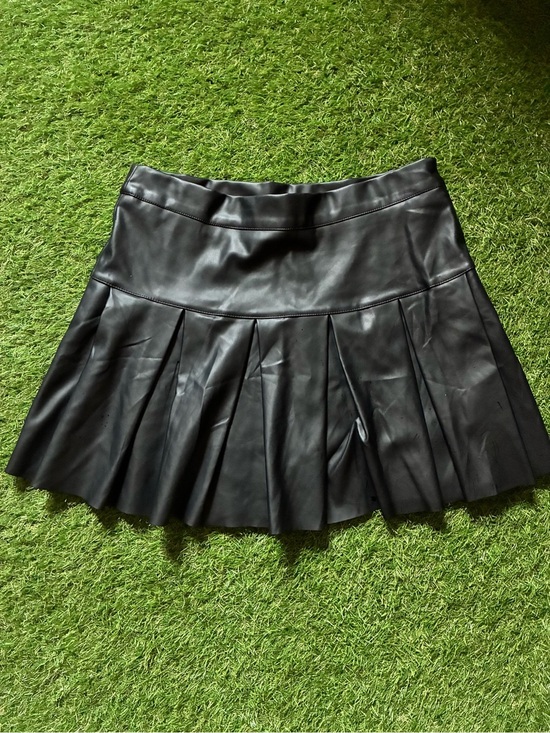Fashion Nova Dresses & Skirts - Black Faux Leather Pleated Mini Skirt